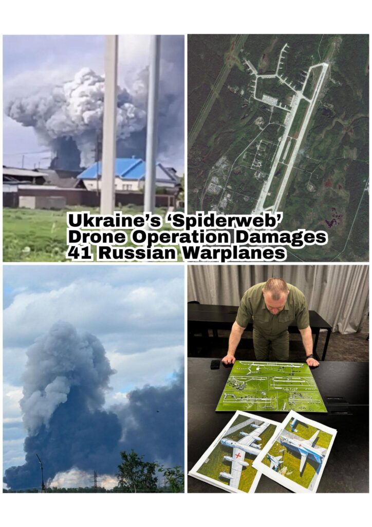 Explosive Escalation: Ukraine’s ‘Spiderweb’ Drone Operation Damages 41 Russian Warplanes in Deep-Strike Blow Spiderweb